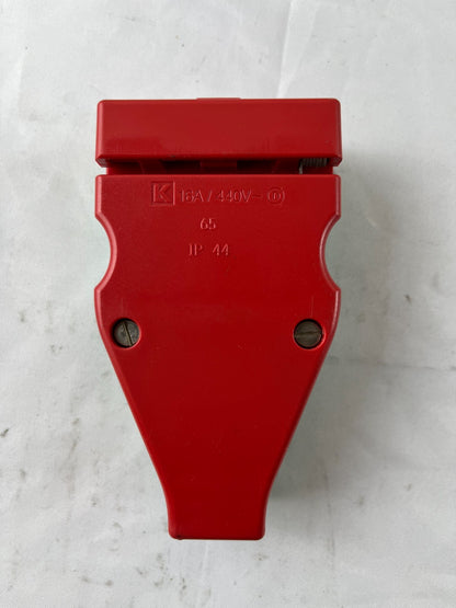 Lauritz Knudsen LK 16A 440V IP44 Industrial Plug Connector Red Used Spare