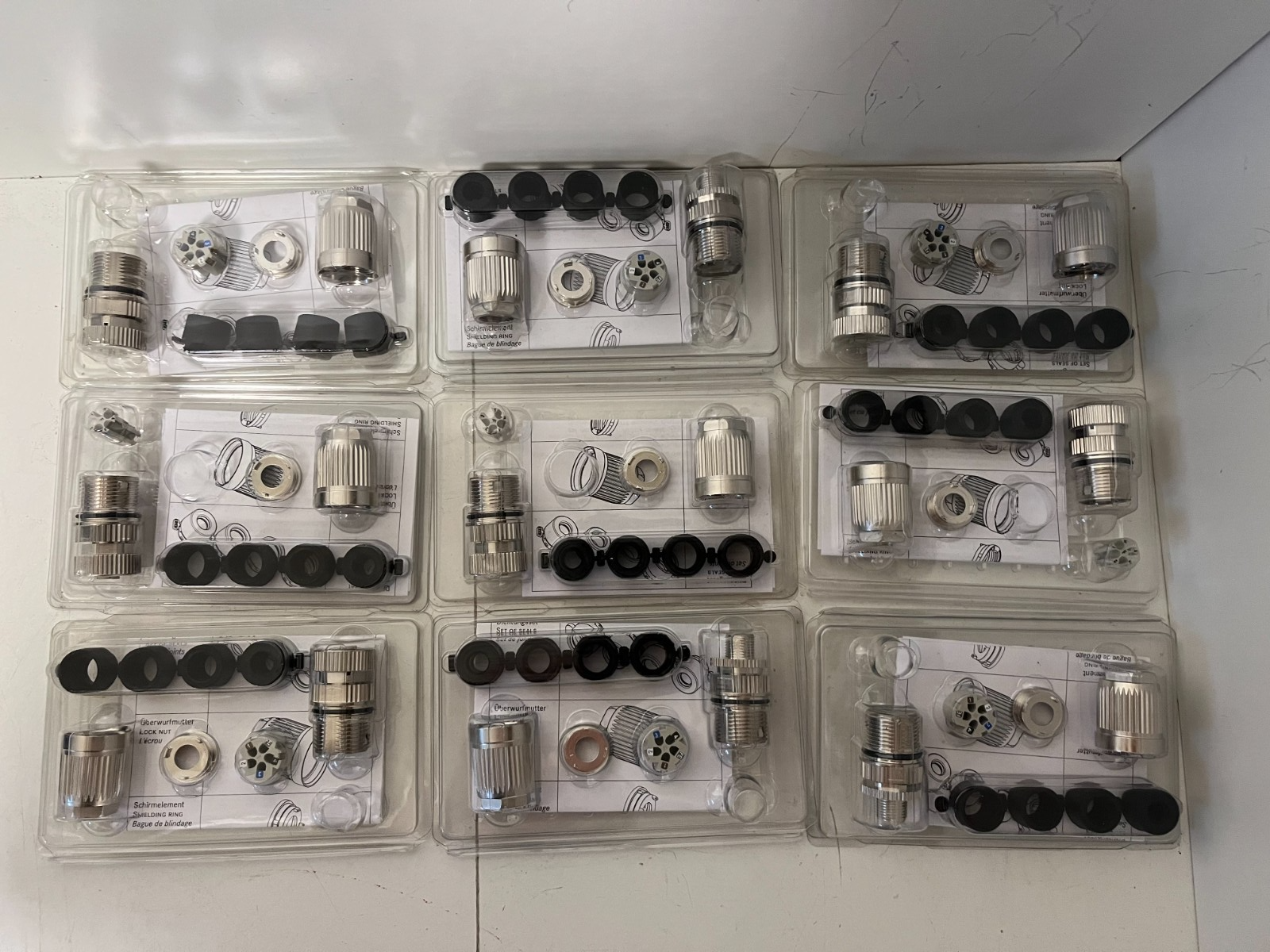 9x HARTING M12 Connectors 21035642 5-Pin Shielded M12-P-CC-CRIMP-5P-LCOD-F-STR