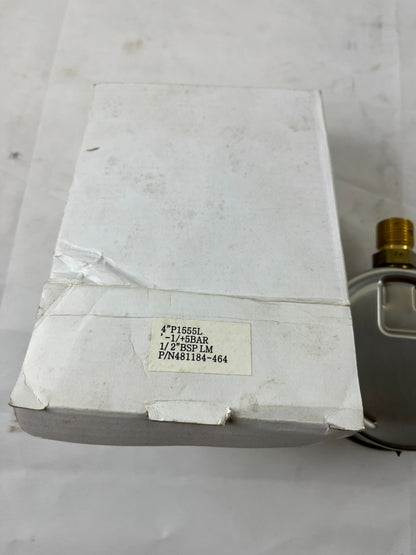 Pressure Gauge P1555L -1 To +5 Bar 4in Dial 1/2 BSP LM New In Box Spare Unit