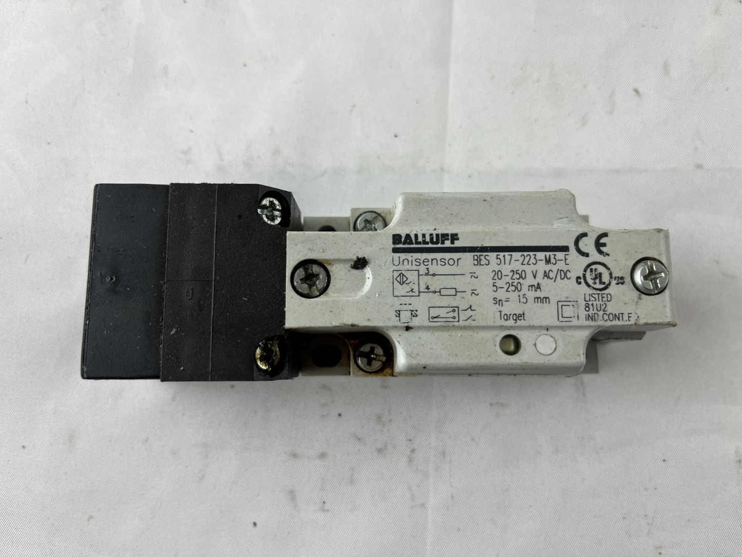 Balluff BES 517-223-M3-E Unisensor Inductive Sensor 20-250V AC/DC 15mm Used