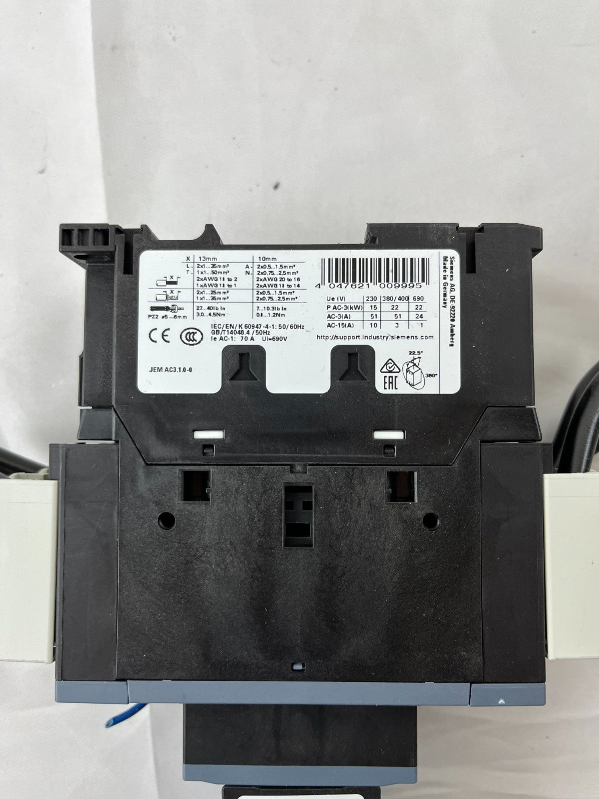 Siemens 3RT2036-1KB40 Contactor 24VDC w 3RH2911-1HA11 Aux Used Working Spare