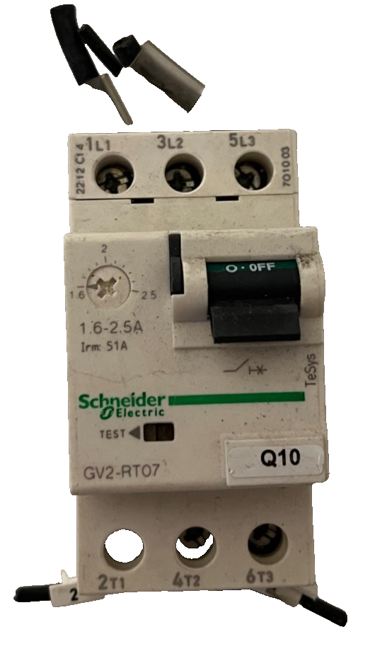 Schneider Electric GV2-RT07 Motor Circuit Breaker 1.6–2.5A TeSys GV2 Used Spare