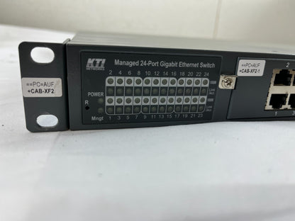 KTI KGS-2422-B-S 24-Port Managed Gigabit Ethernet Switch Rackmount Spare Unit