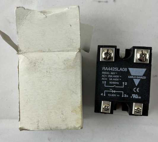 Carlo Gavazzi RA4425LA08 Solid State Relay SSR ZS 400V 25A 10–90VAC/VDC New
