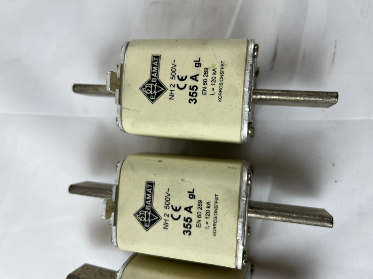 Damat NH2 355A 500V GL GG Fuses Lot Of 3 Used EBamat Spare Units