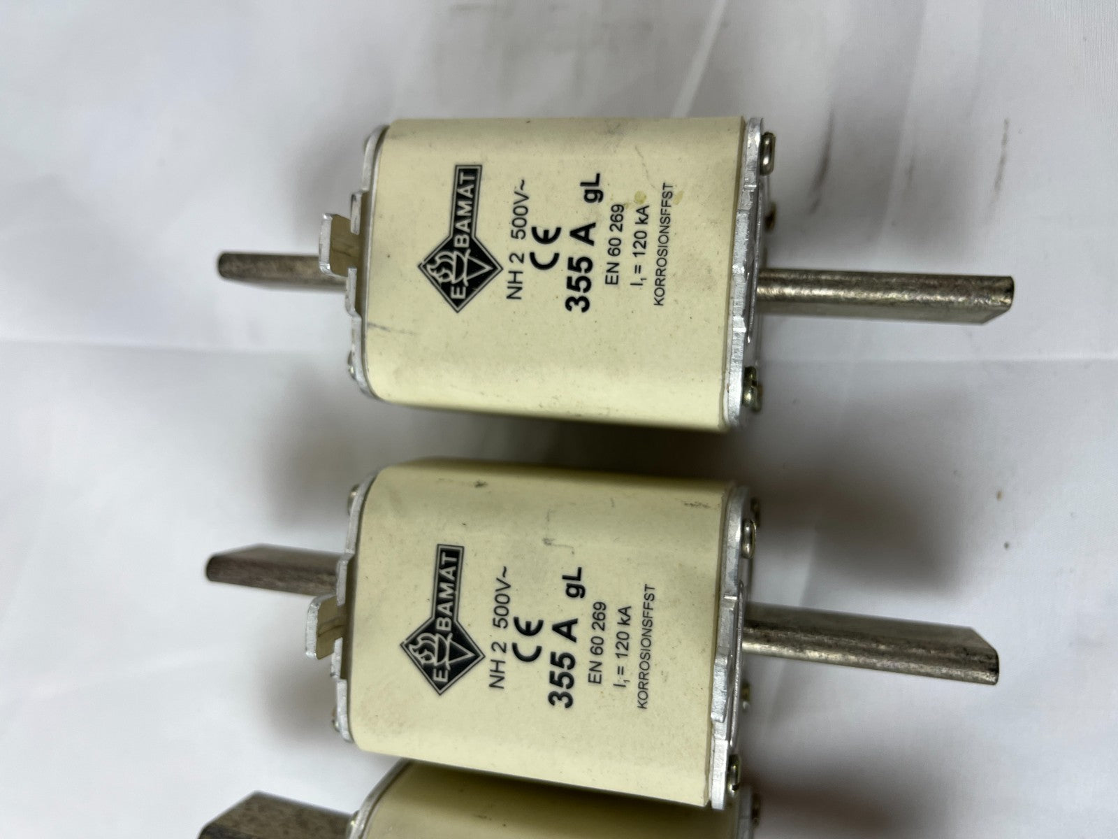 Damat NH2 355A 500V GL GG Fuses Lot Of 3 Used EBamat Spare Units