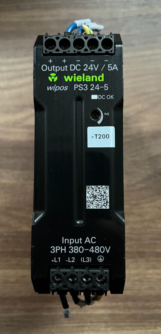 Wieland Wipos PS3 24-5 Power Supply 24V 5A 3PH 380-480V AC Used Working