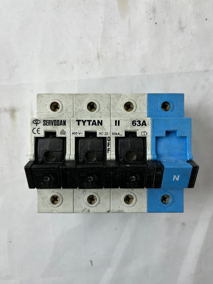 Servodan TYTAN II 63A 4-Pole Fuse Switch Disconnector 400V Used Spare Unit
