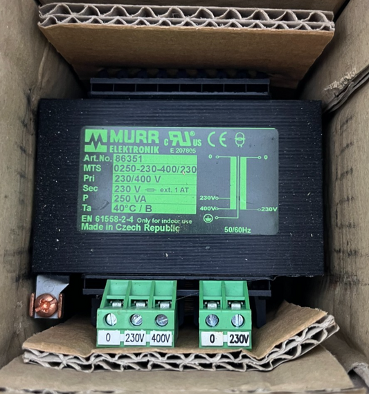 Murrelektronik MST 86351 Control Isolation Transformer 230/400V to 230V 250VA