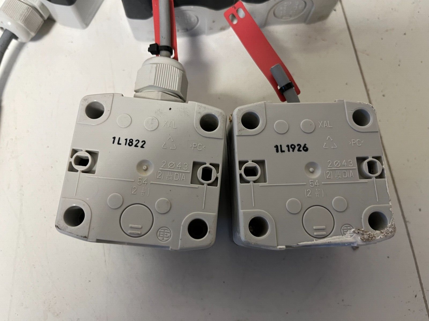5x Schneider Electric Push Button Switches & Cable Glands - Used, Good Condition