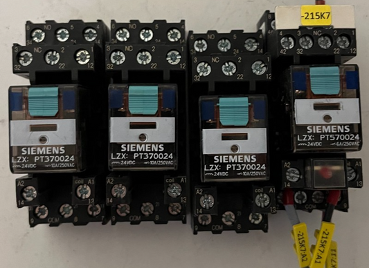 Lot 4x Siemens LZX PT370024 Relay 24VDC w/ Socket Base Industrial Plug-In Relays