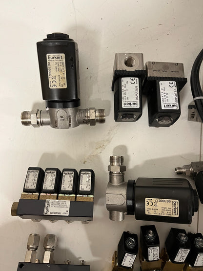 Bürkert Solenoid Valve Bundle Lot 6013 6014 6016 Manifolds Fittings New/Used
