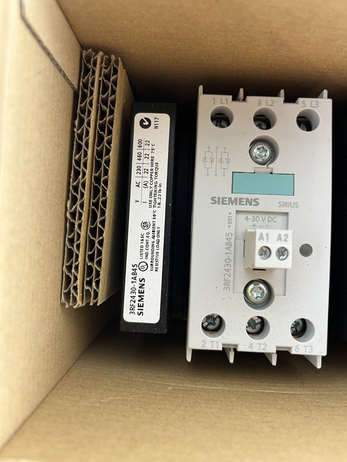 Siemens 3RF2430‑1AB45 Sirius 3‑Phase Solid State Contactor 30A 48–600Vac New