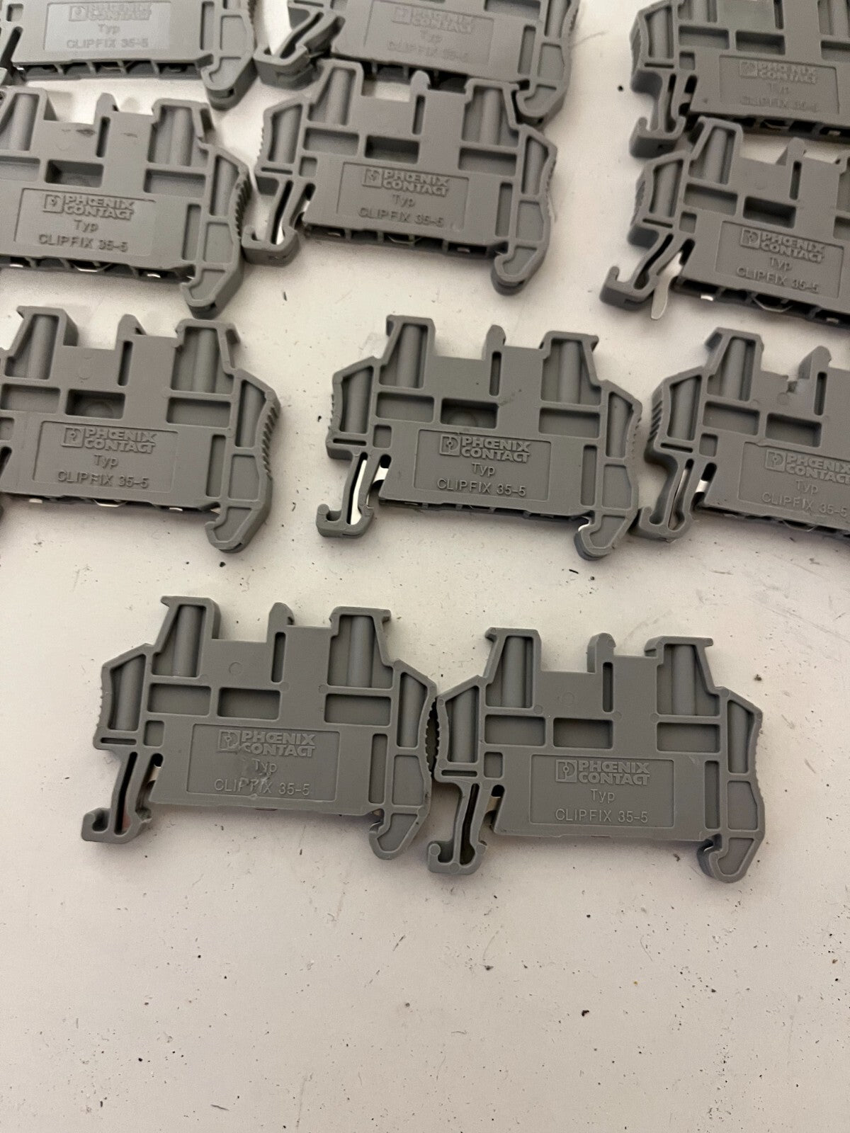 Lot of 11 Phoenix Contact CLIPFIX 35-5 DIN Rail Mounting Adapters – Used