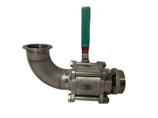 Stainless Steel Ball Valve DN50 PN63 MARS 90° Elbow Used PN 63 -40°C to +245°C