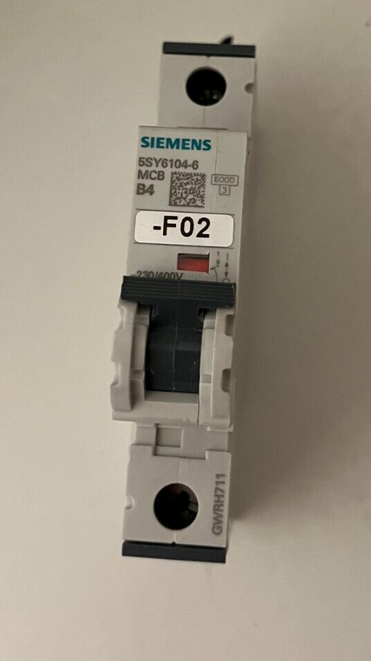 Siemens MCB 5SY6104-6 B4 Miniature Circuit Breaker - Used