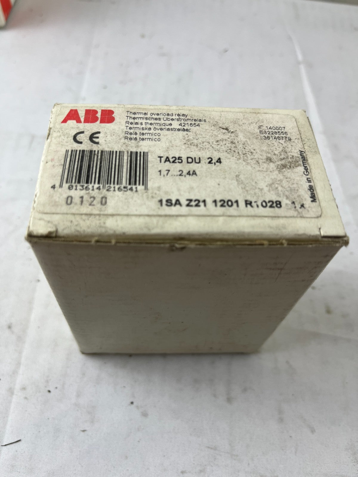 ABB TA25DU-2.4 Thermal Overload Relay 1.7–2.4A New in Box Spare Part