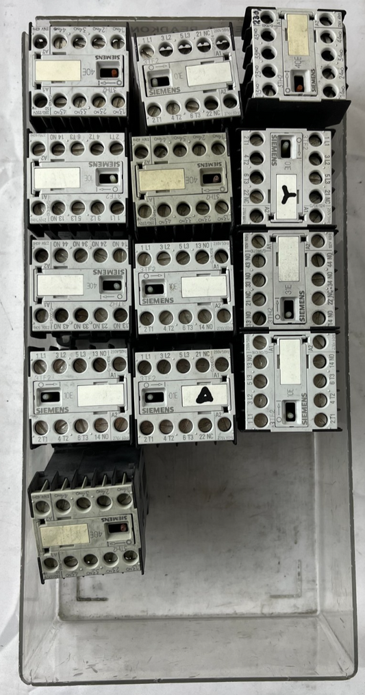 Siemens SIRIUS Contactor Relay Lot 13pcs 3TF2001 3TH2040 3TH Series Mixed Used