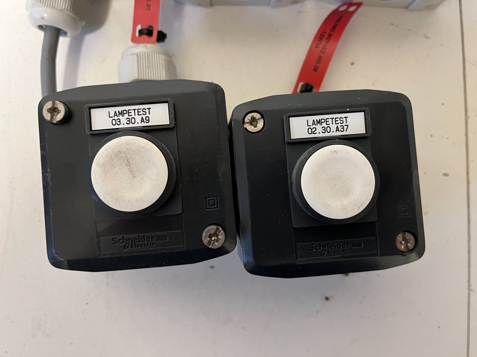 5x Schneider Electric Push Button Switches & Cable Glands - Used, Good Condition