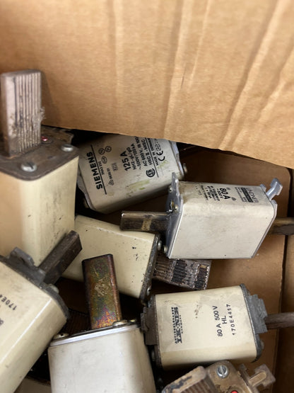 Siemens Teknis NH Fuse Link Lot 80A 125A 500V Used Huge Bundle Spare Parts