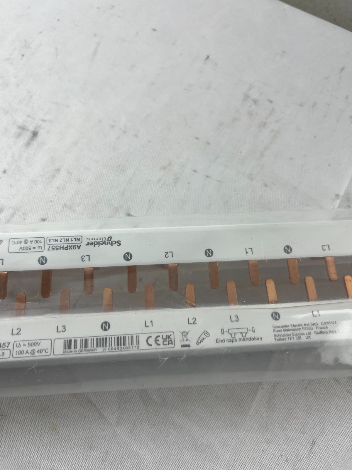Schneider Acti9 A9XPH457 3L+N 100A 415V 57‑Module Comb Busbar Lot of 2x New