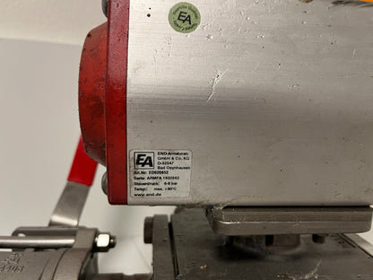 END-Armaturen ZD311567 DN50 Ball Valve Pneumatic Actuator Airtec Solenoid Used