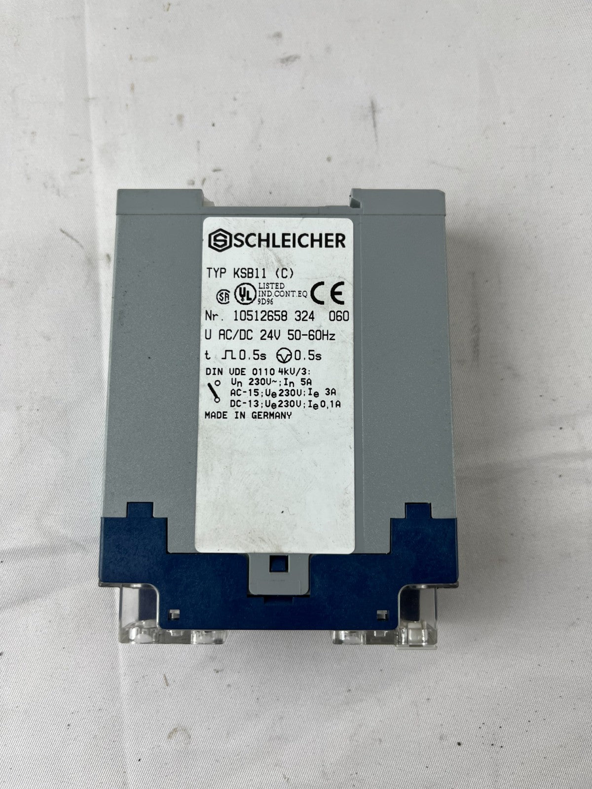 Schleicher KSB11(C) Time Relay Module 24V AC/DC 0.5s Delay DIN Rail Used