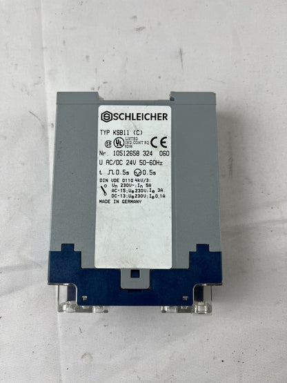 Schleicher KSB11(C) Time Relay Module 24V AC/DC 0.5s Delay DIN Rail Used