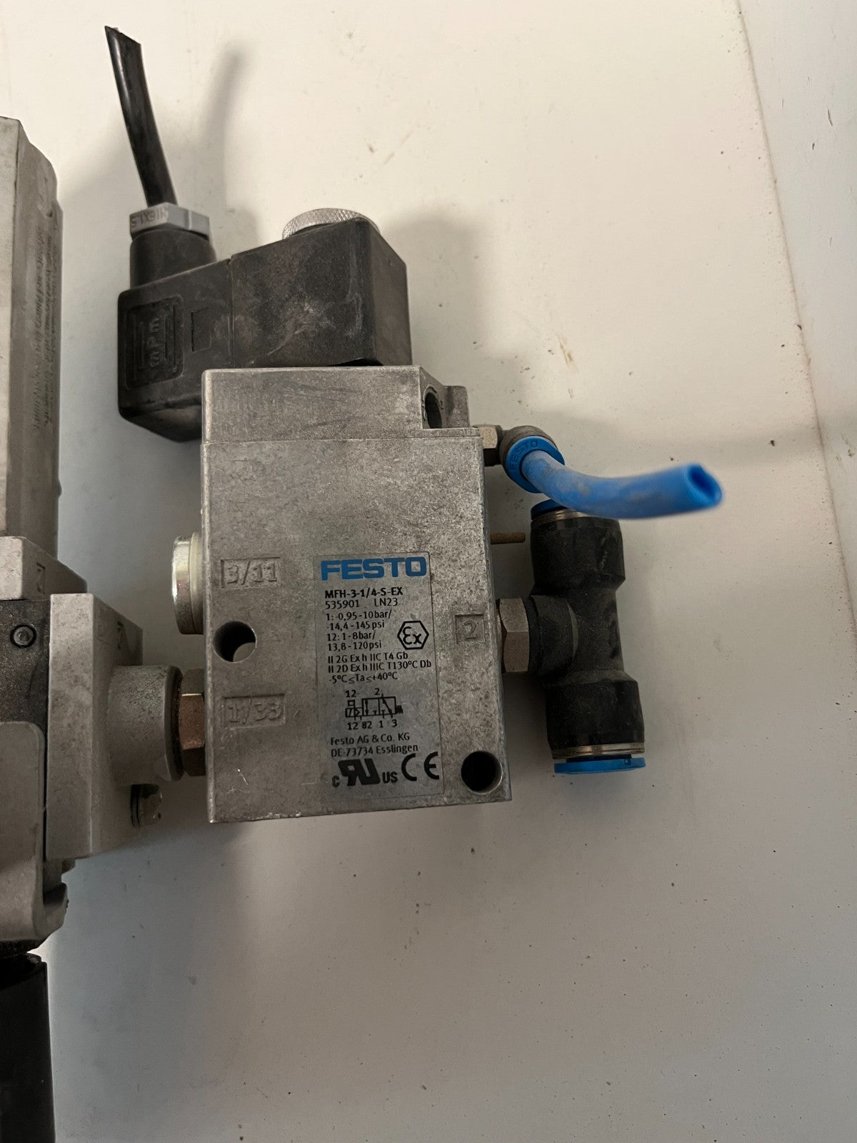 Festo Pneumatic Filter Regulator & Solenoid Valve Assembly – Used Working