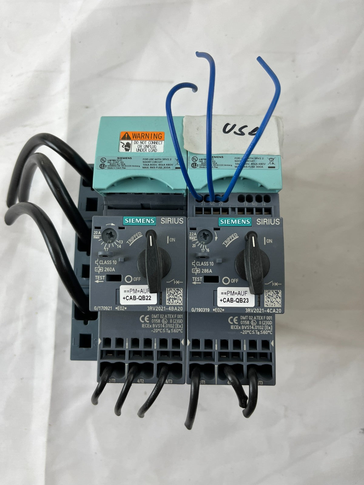 Siemens Sirius 3RV2021 Motor Protection Breaker Assembly 3RV2021-4BA20 Lot