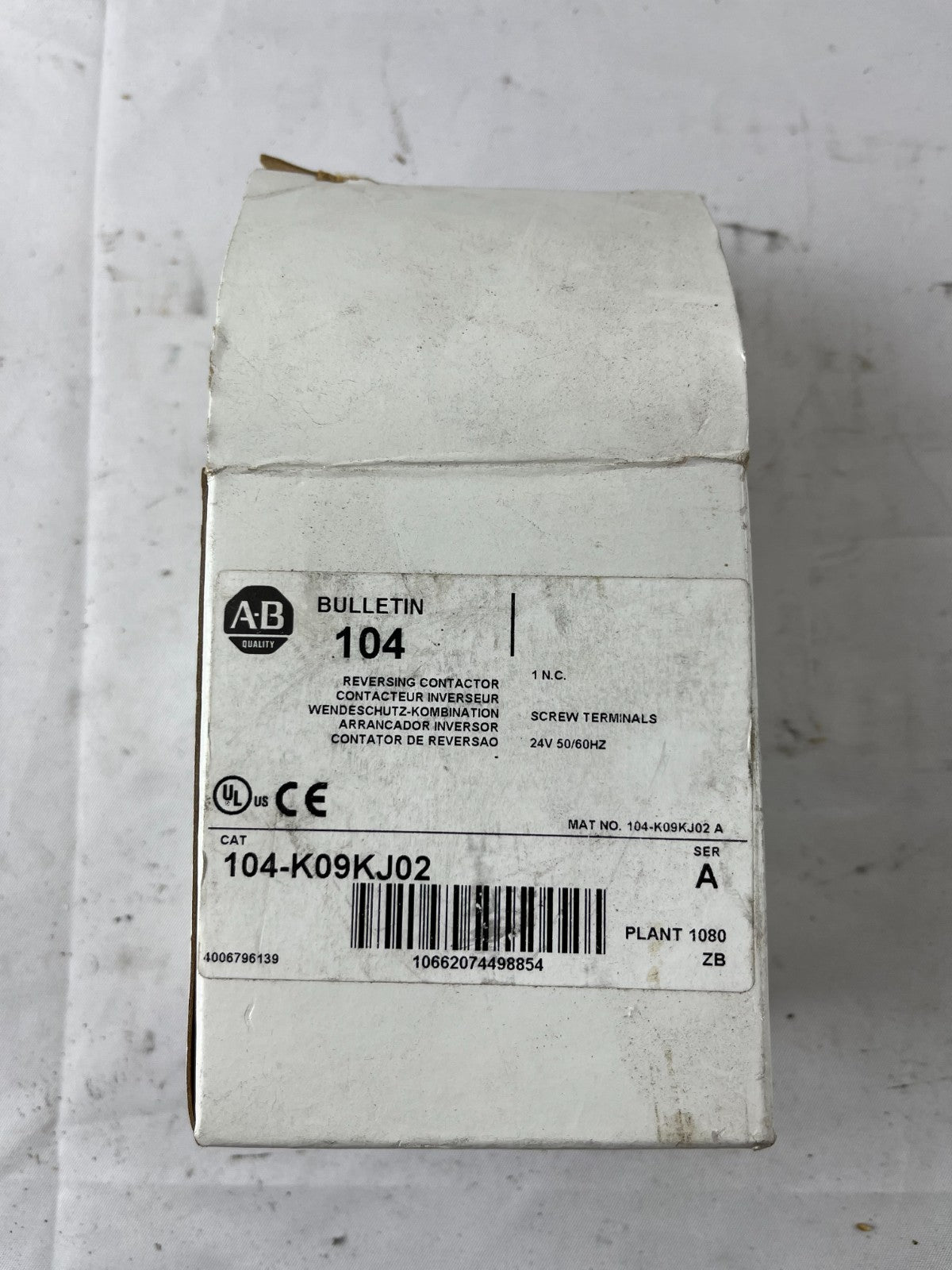 Allen-Bradley 104-K09KJ02 Miniature Reversing Contactor 9A 24V AC Coil New