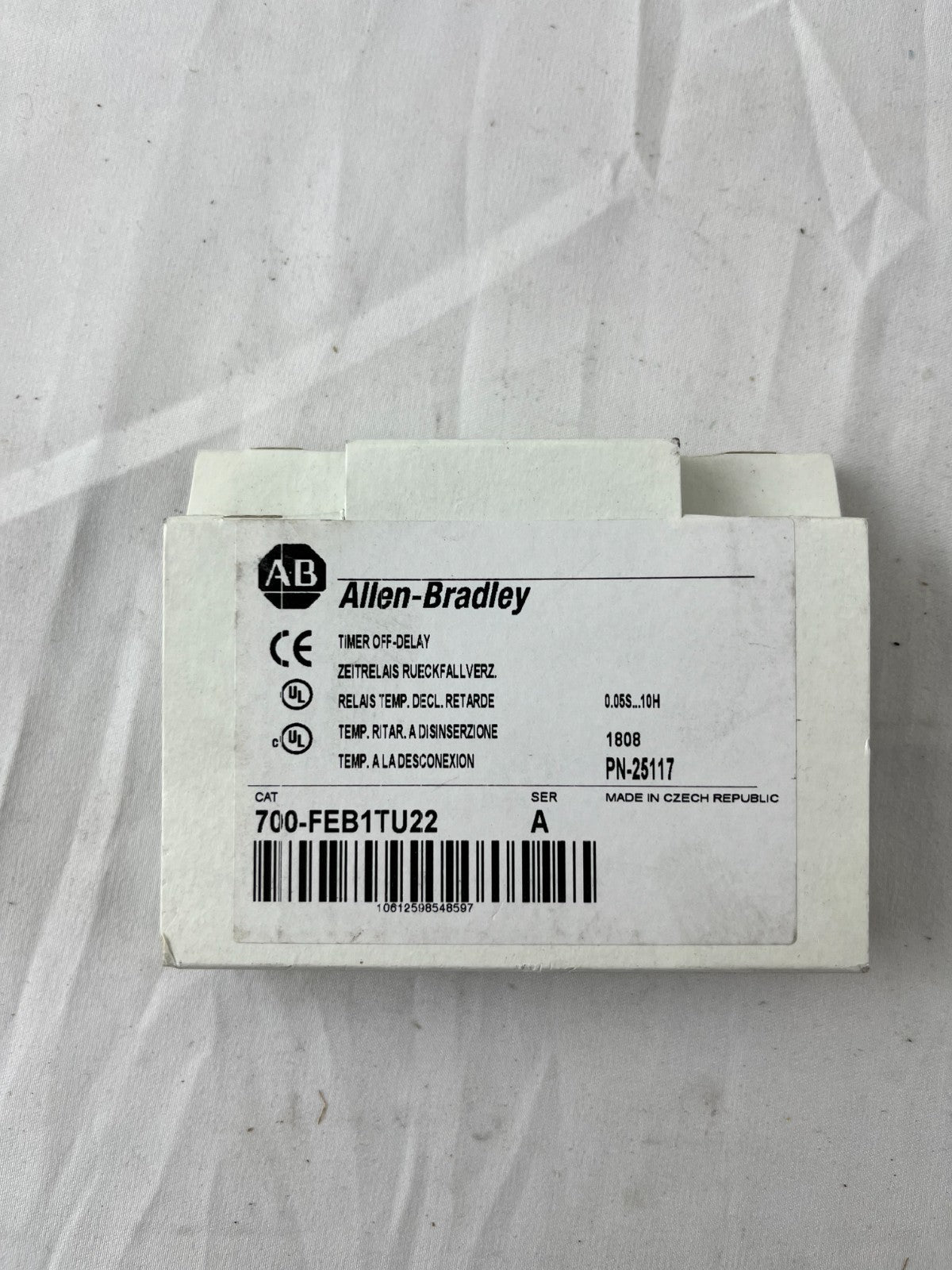 Allen-Bradley 700-FEB1TU22 Timer NEW OFF-DELAY 0.05s-10h 110-240VAC Czech Made
