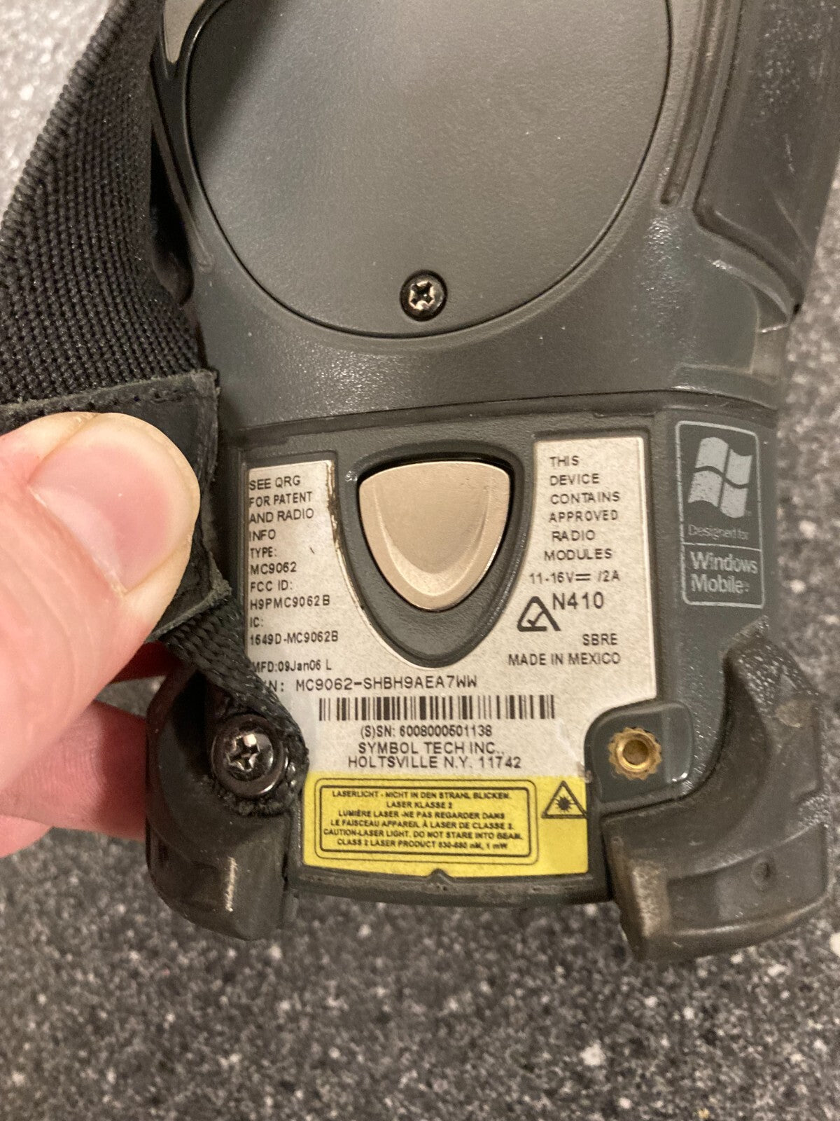Symbol Technologies MC9062-SHBH9AEA7WW Barcode Scanner Mobile Computer UNTESTED!