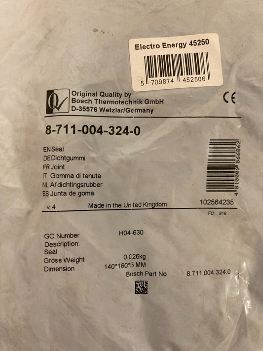 Bosch Seal Rubber PN:87110043240 - Genuine Original Spare Part HVAC Systems
