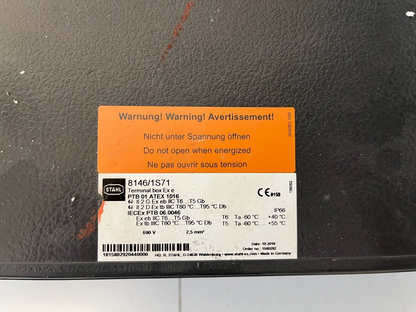 STAHL 8146/IS71 Explosion Proof Terminal Box - 960V - IP66 - Used, Working