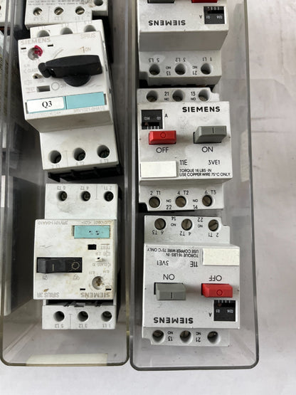 Siemens Motor Starter Lot 18pcs 3VE1 3RV 3VU MPCB Used Working Spare Units