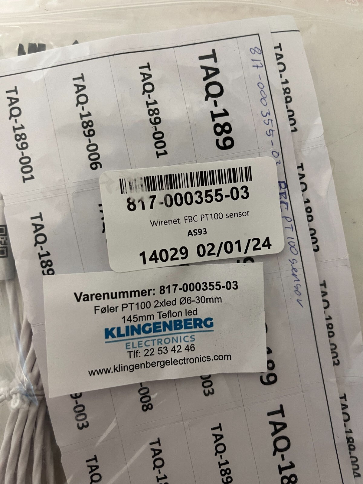 Lot of 10x Klingenberg PT100 Sensors 2xLed Ø6x30mm 145mm Teflon New Unused