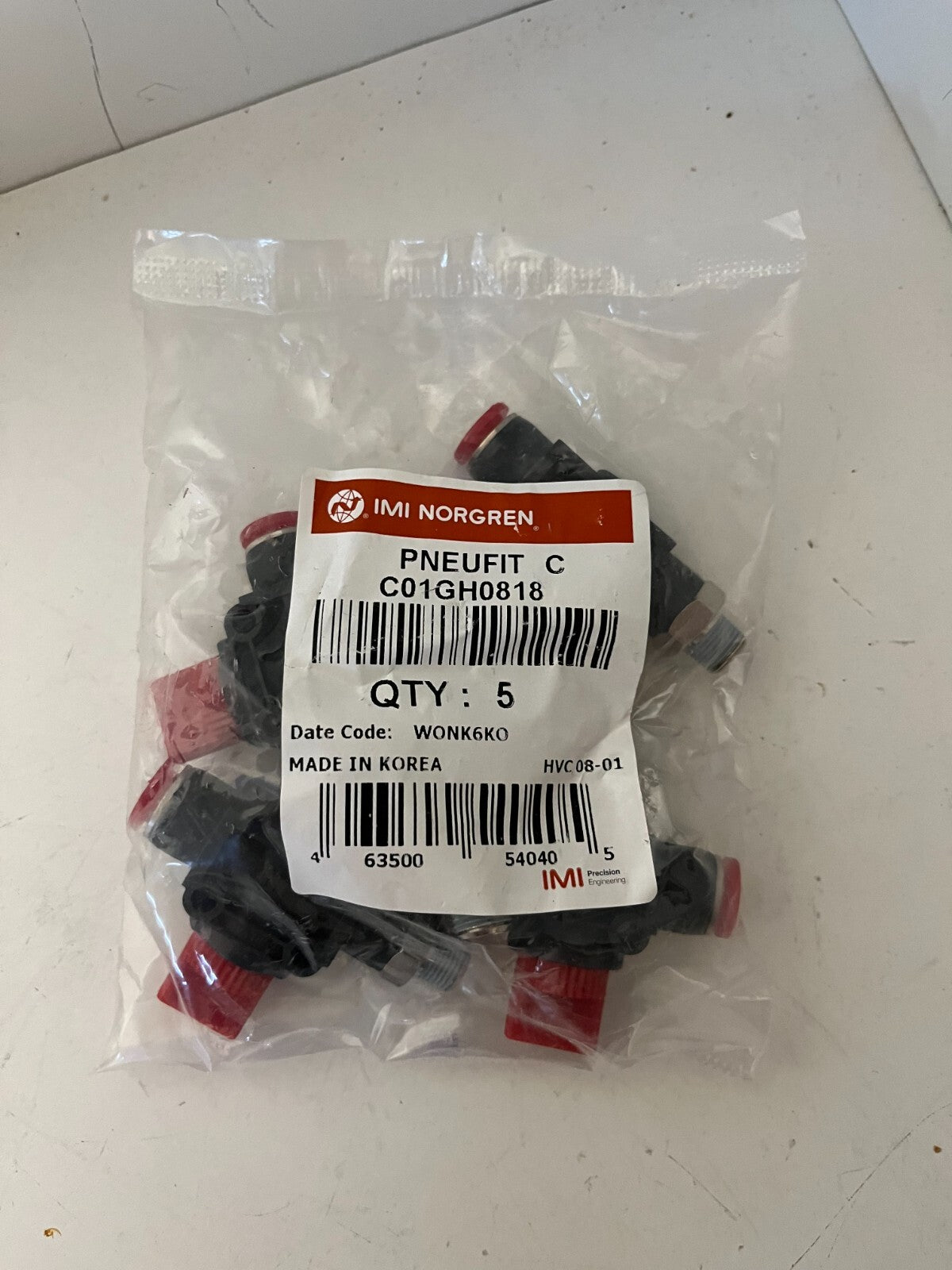 IMI Norgren Pneufit C Push-In Fittings C01GH0818 5-Pack New - Never Used