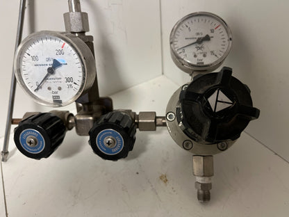 Messer Griesheim Oxygen Regulator Dual-Stage 315bar/10bar WIKA Gauge Used