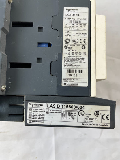 Schneider Electric LC1D150 Contactor 150A 3-Pole Power Contactor LA9D115603/604
