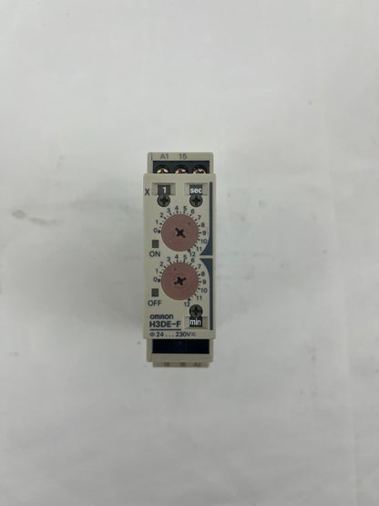 Omron H3DE-F Timer Relay 24–230V AC/DC Multi-Range DIN – Used, Tested, SPDT