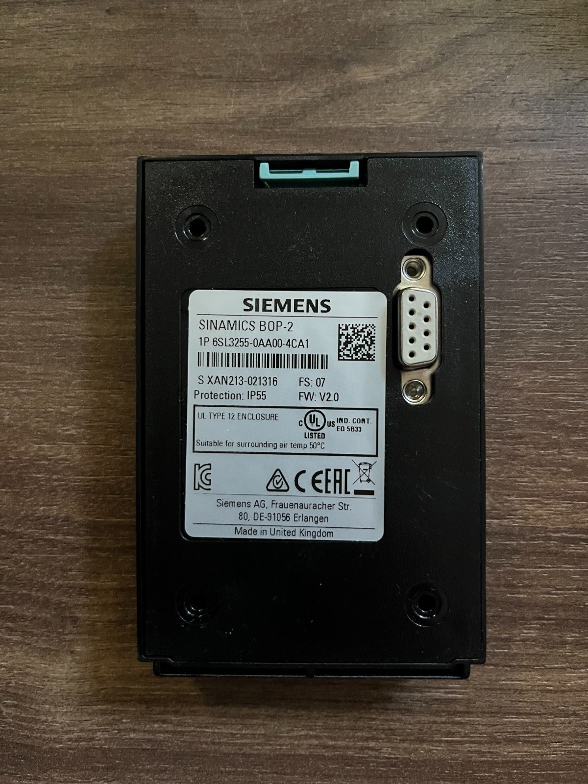 Siemens SINAMICS BOP-2 6SL3255-0AA00-4CA1 Operator Panel Drive Control Unit Used