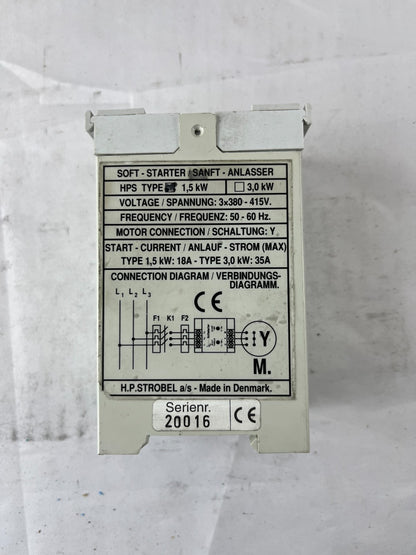 H.P. Strobel Soft Starter 1.5kW 3x380–415V 3‑Phase Motor Starter Used Denmark