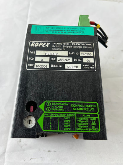 Ropex RES-403 Temperature Controller 400VAC Resistron Heat-Seal Controller Used