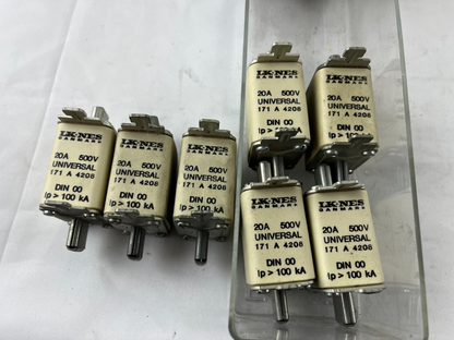 LK-NES 171 A 4208 Fuse 20A 500V Universal DIN 00 IP 100kA Lot of 7x New