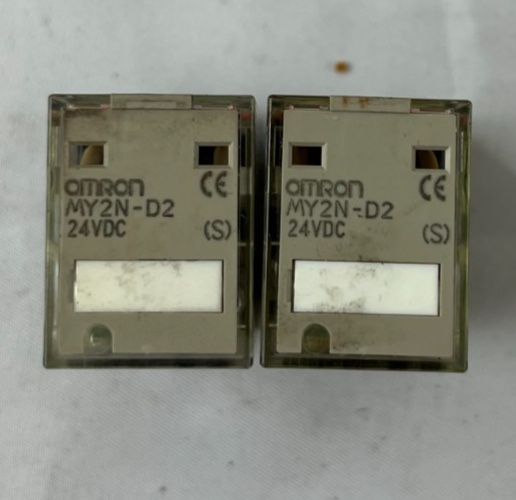 Omron MY2N-D2 Relay 24V DC DPDT Plug‑In – Lot of 2 Used Spare Units