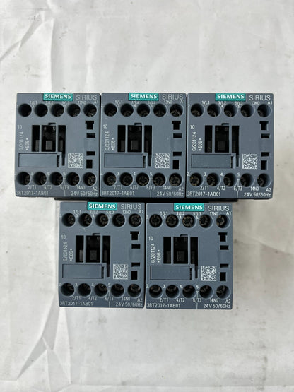 Siemens 3RT2017-1AB01 Contactor 24V Coil 3P SIRIUS Used Lot 5x Spare Units
