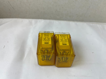 Omron RR2P AC24V Plug‑In Relay DPDT 8‑Pin – Lot of 2 Used Spare Units