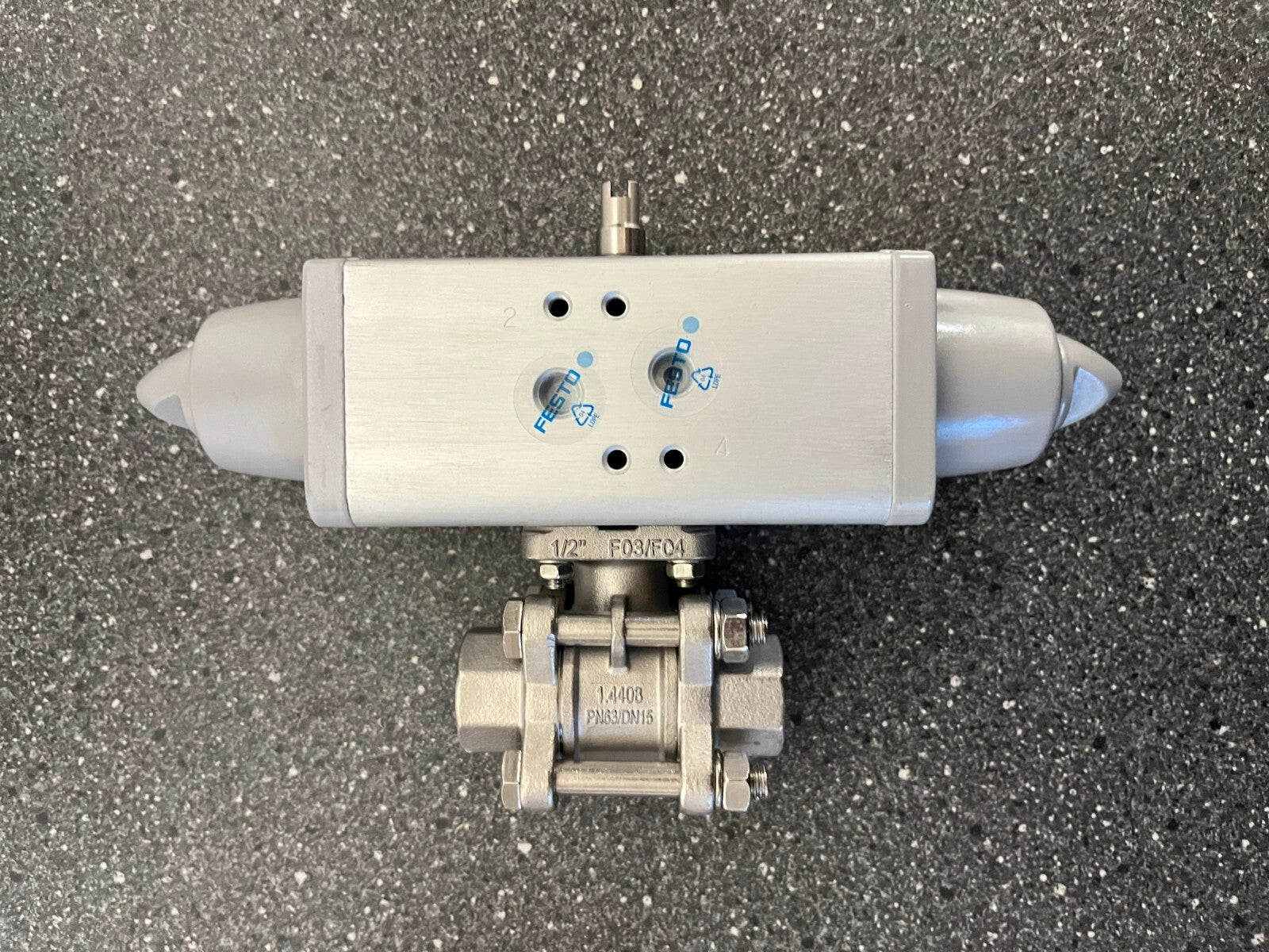 Festo VZBA-1/2"-GG-63-T-22 Pneumatic Ball Valve Actuator Assembly, Stainless
