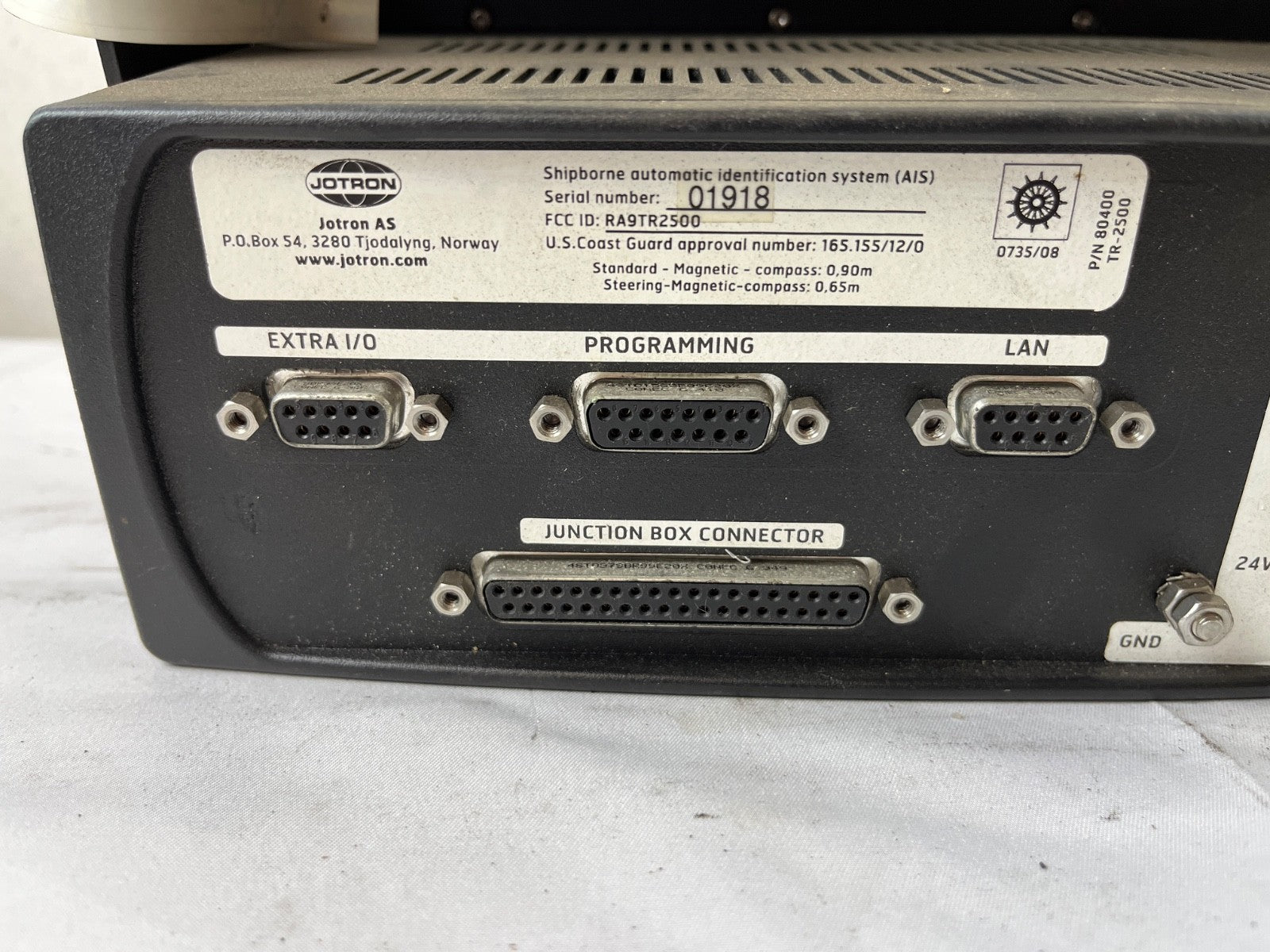 Jotron Tron UAIS TR-2500 AIS Transponder Shipborne Identification System Tested